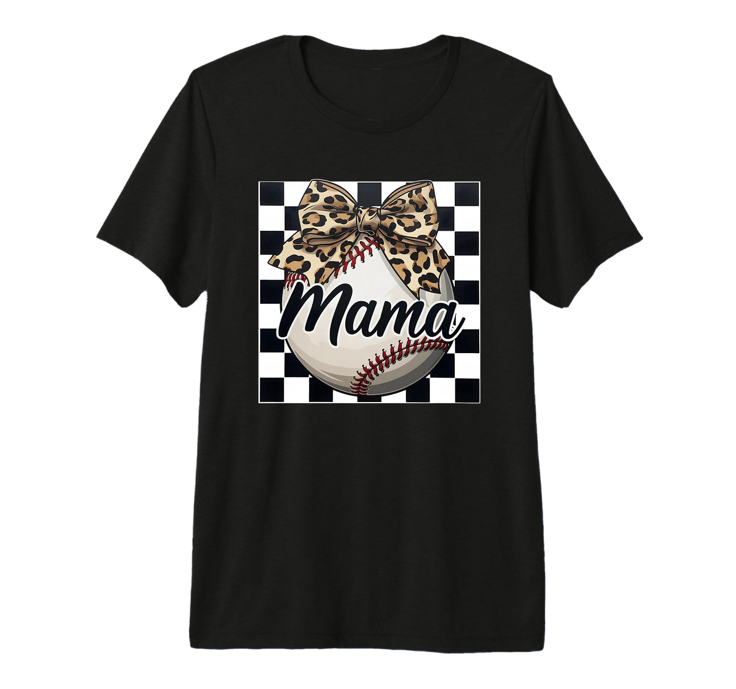 Leopard Bow Baseball Mama Tri Blend T-Shirt - Streetwear Style Unisex - T-Shirt, Sweatshirt, Hoodie