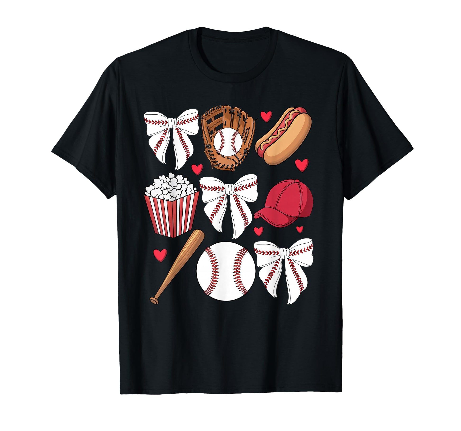 Baseball Coquette Bow Baseball Mom T-Shirt - Casual Everyday Wear Unisex - T-Shirt, Sweatshirt, Hoodie
