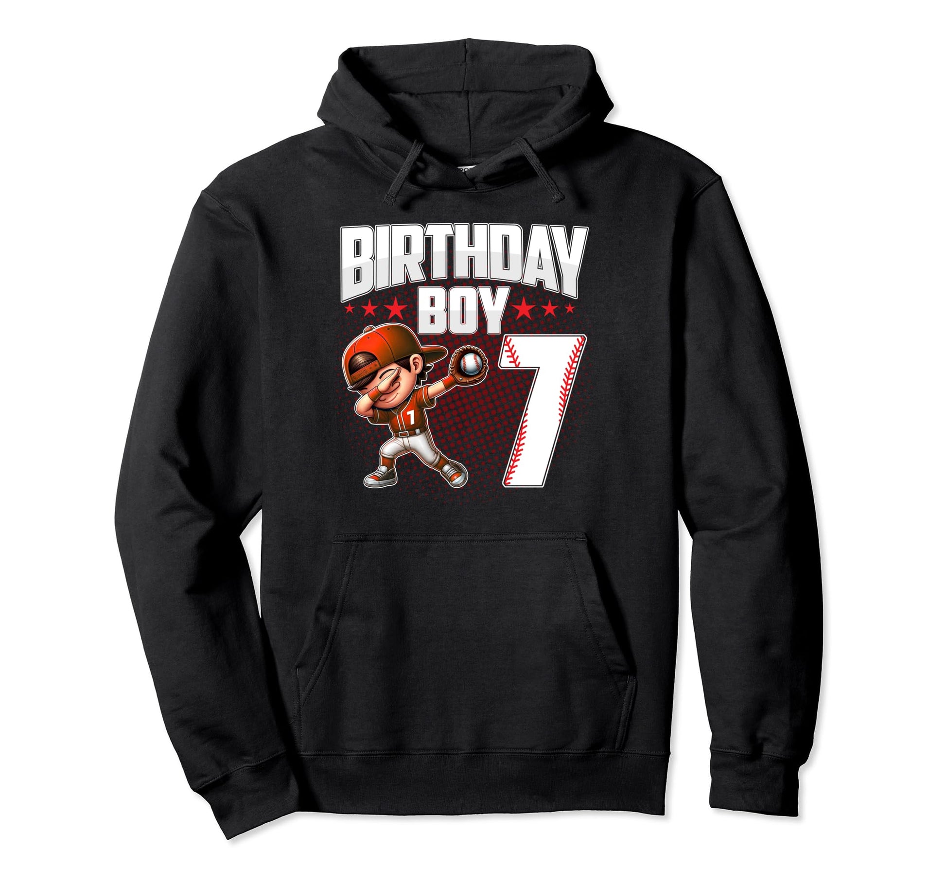 7Th Birthday Baseball Dabbing 7 Years Hoodie - Unique Graphic for Adults - T-Shirt, Sweatshirt, Hoodie
