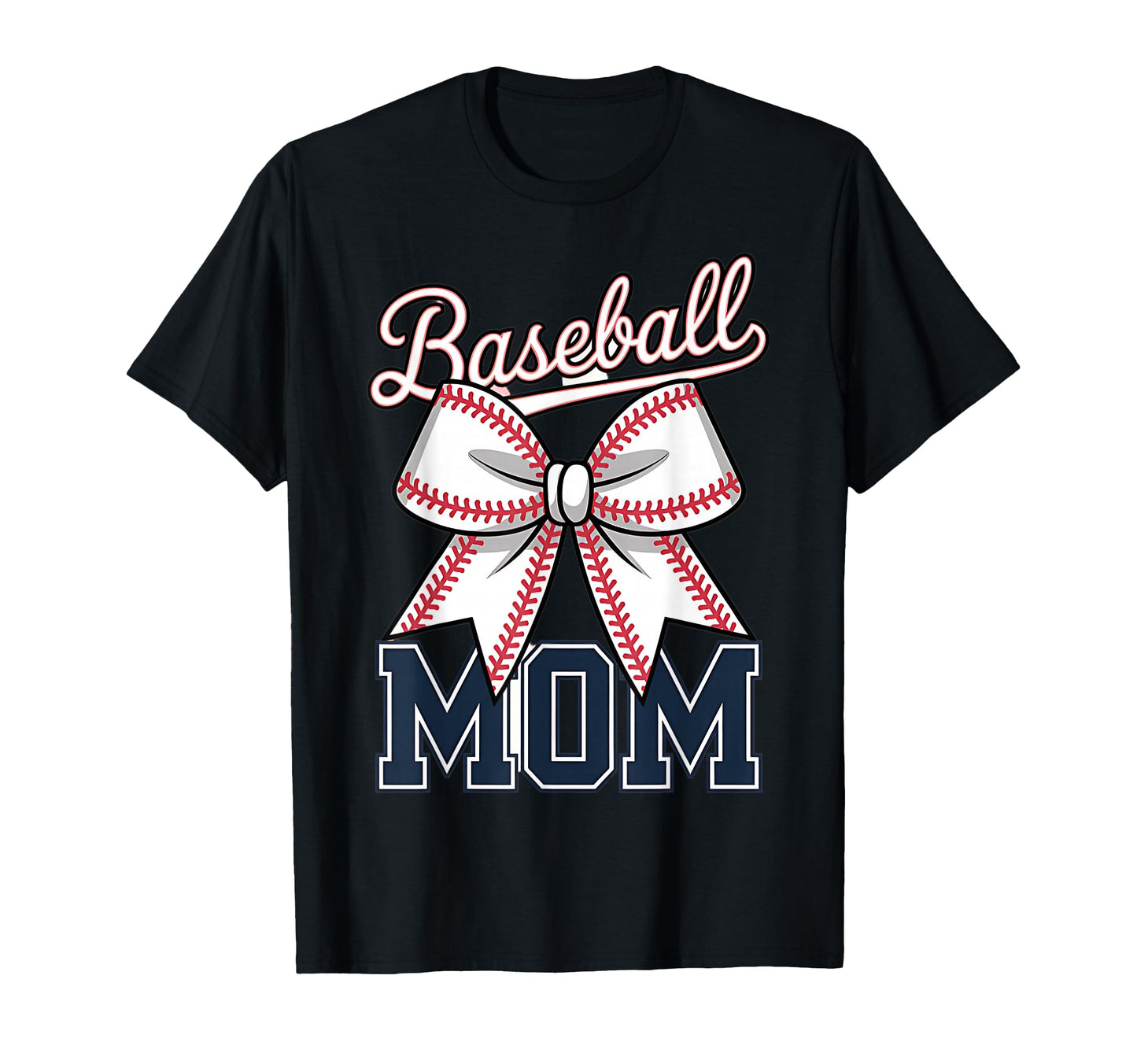 Baseball Mom Coquette Bow T-Shirt - Novelty Apparel for Adults - T-Shirt, Sweatshirt, Hoodie
