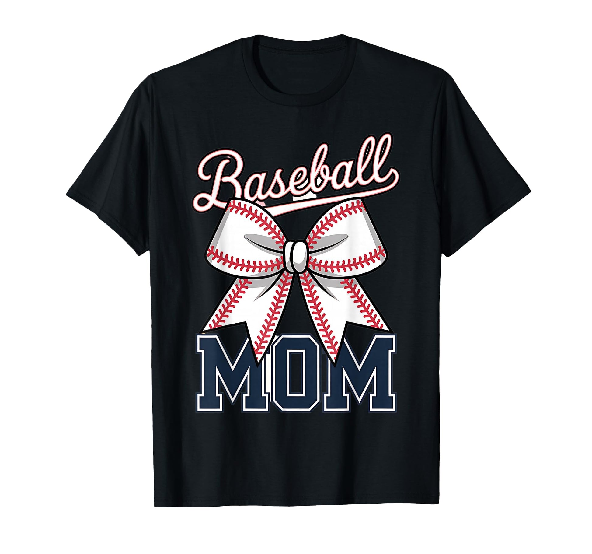 Baseball Mom Coquette Bow T-Shirt - Novelty Apparel for Adults - T-Shirt, Sweatshirt, Hoodie