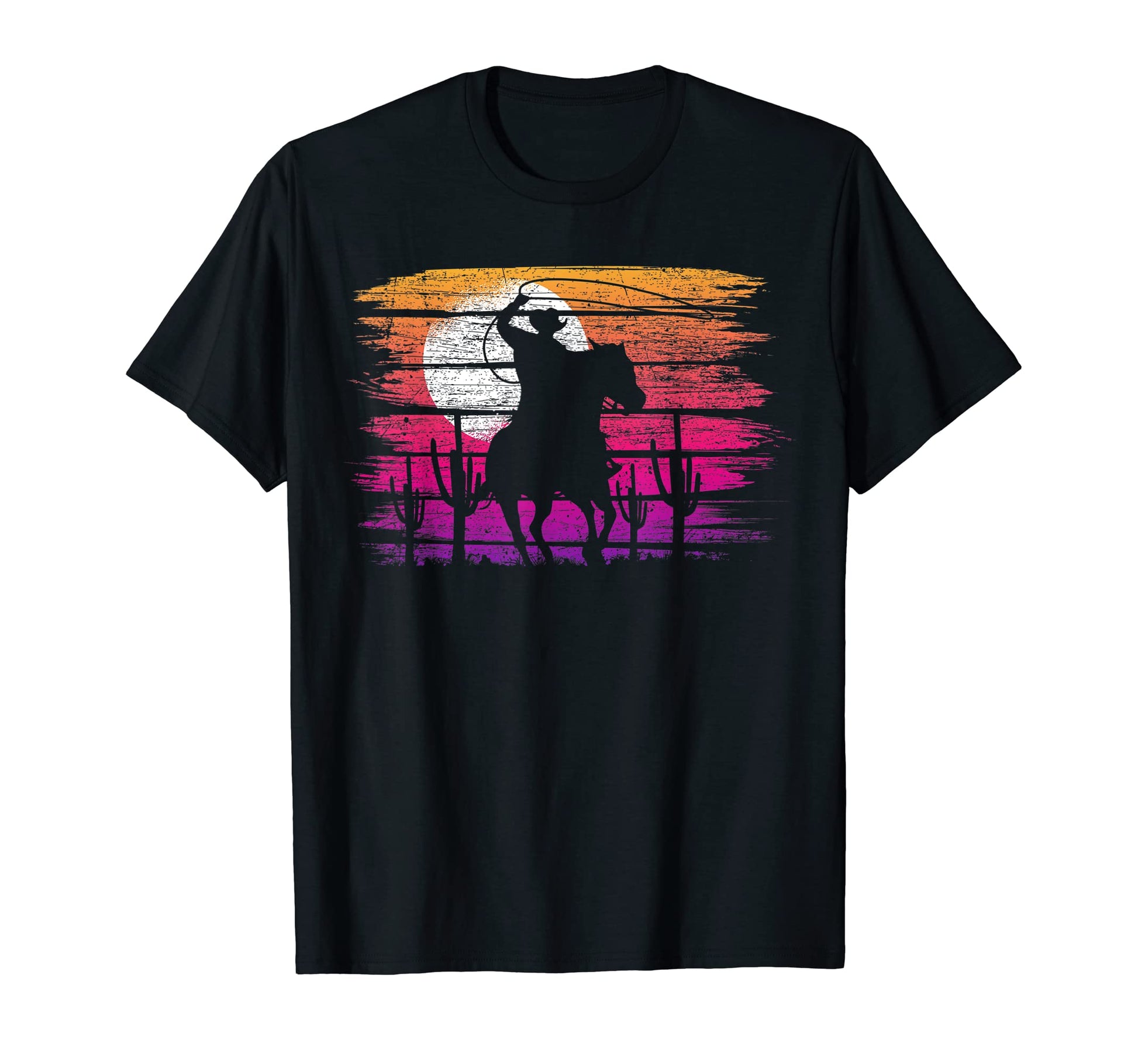Sunset Rodeo Western Horseback Riding T-Shirt - Graphic Print for Adults - T-Shirt, Sweatshirt, Hoodie