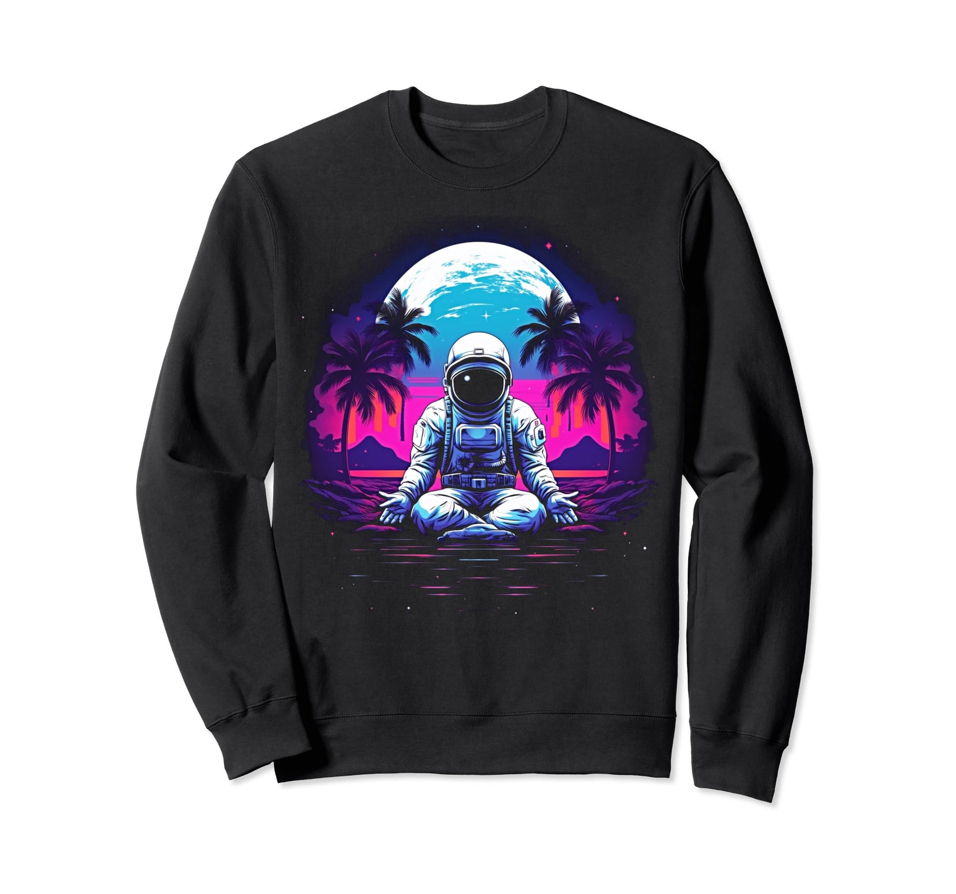 Synthwave Astronaut Cyberpunk 80S Sweatshirt - Aesthetic Graphic Men Women - T-Shirt, Sweatshirt, Hoodie