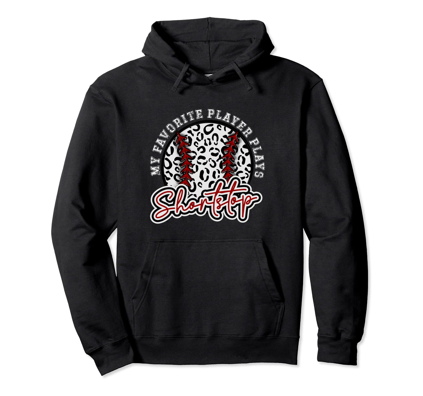 Leopard Cheetah Baseball Shortstop Hoodie - Casual Everyday Wear Unisex - T-Shirt, Sweatshirt, Hoodie