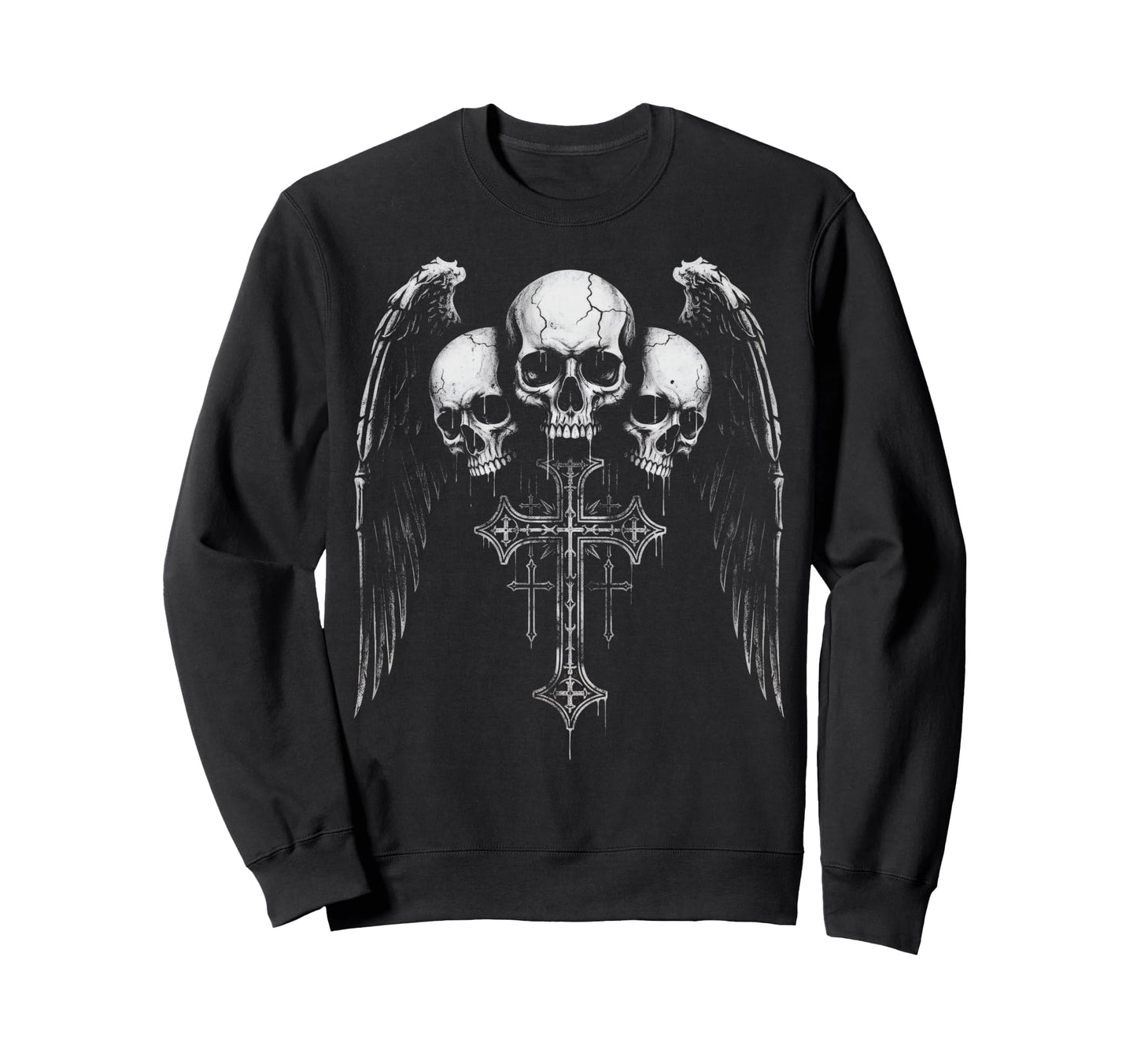 Skull Cross Y2K Grunge Aesthetic Alt Sweatshirt - Trendy Graphic Men Women - T-Shirt, Sweatshirt, Hoodie