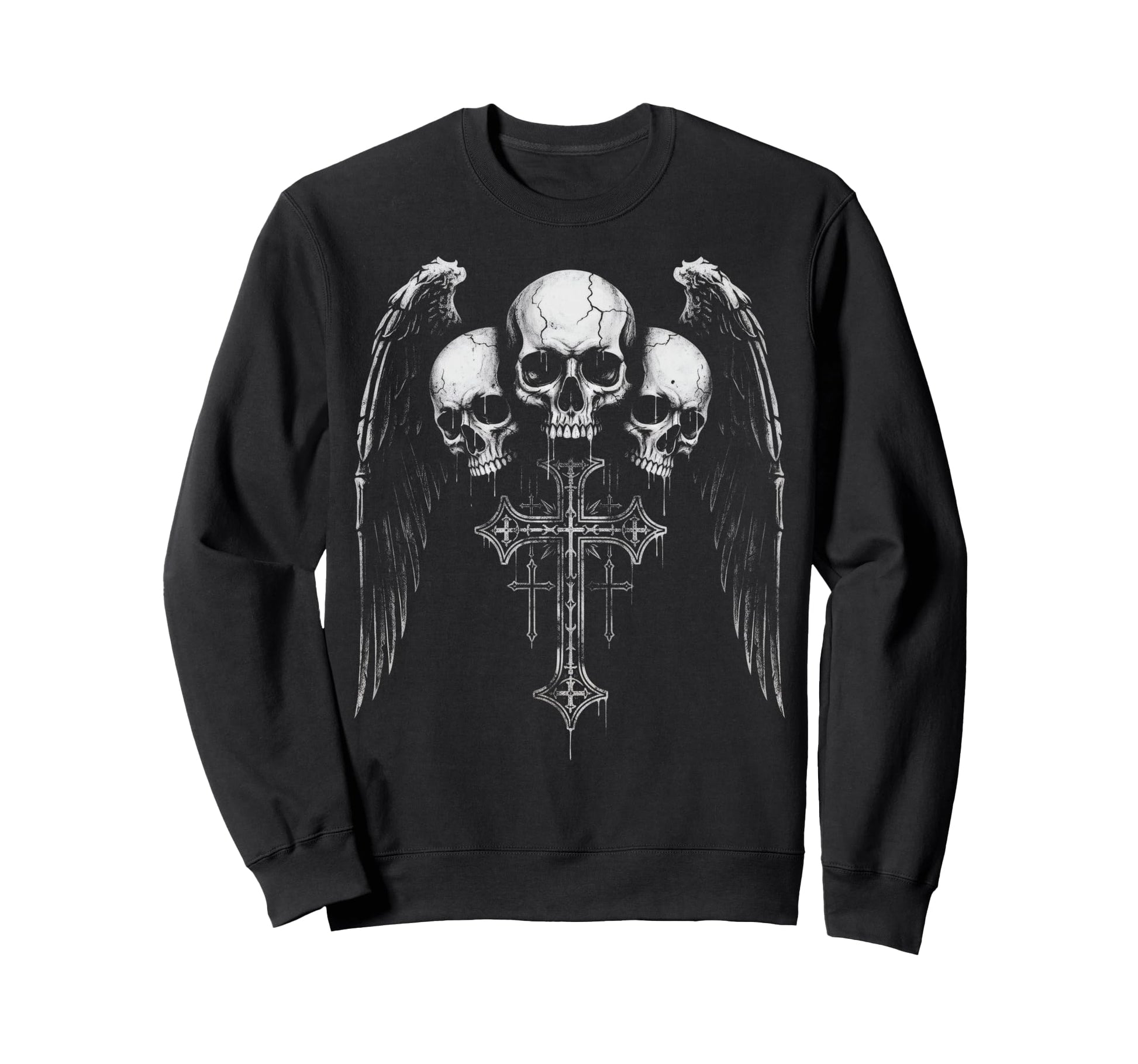 Skull Cross Y2K Grunge Aesthetic Alt Sweatshirt - Trendy Graphic Men Women - T-Shirt, Sweatshirt, Hoodie