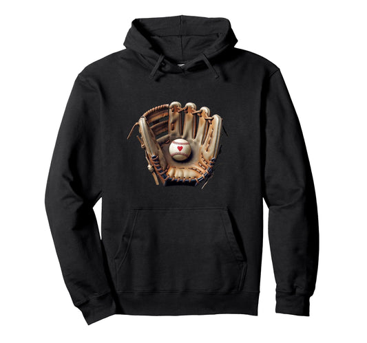 Baseball Glove Ball Game Pitcher Hoodie - Novelty Apparel Men Women - T-Shirt, Sweatshirt, Hoodie