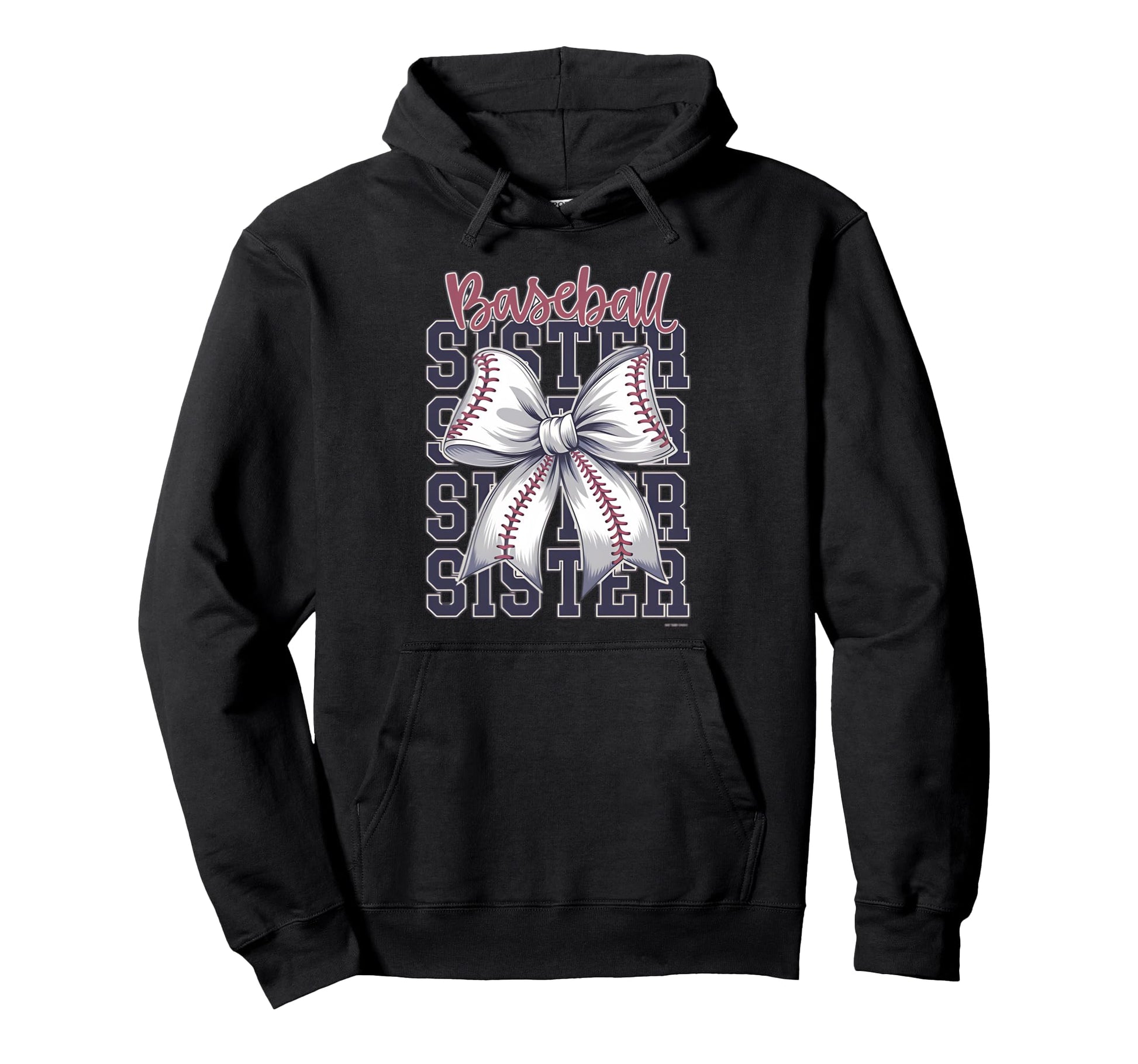 Baseball Sister Coquette Bow Hoodie - Novelty Apparel for Adults - T-Shirt, Sweatshirt, Hoodie