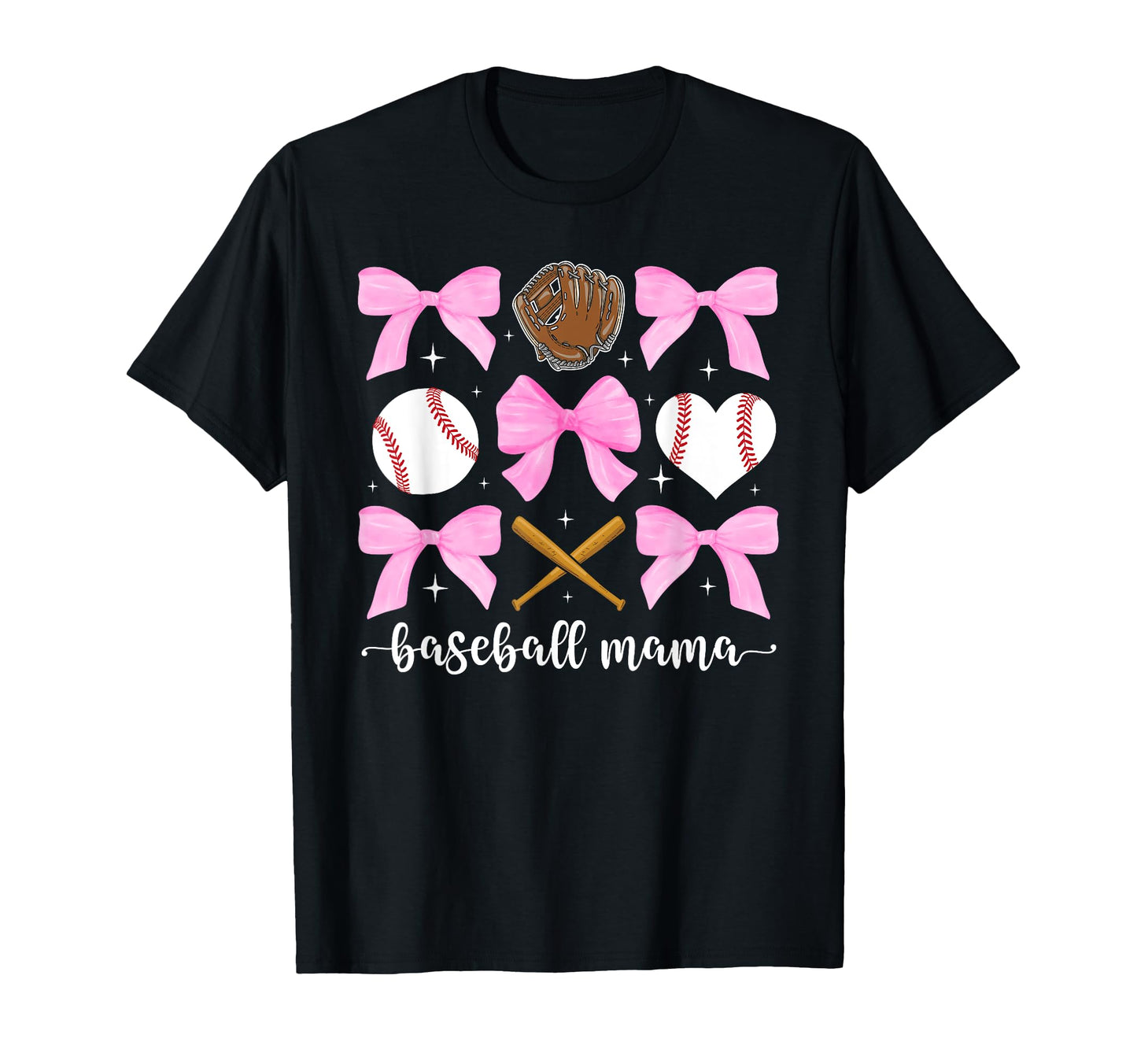 Baseball Mama Bow Baseball Mom T-Shirt - Streetwear Style Men Women - T-Shirt, Sweatshirt, Hoodie