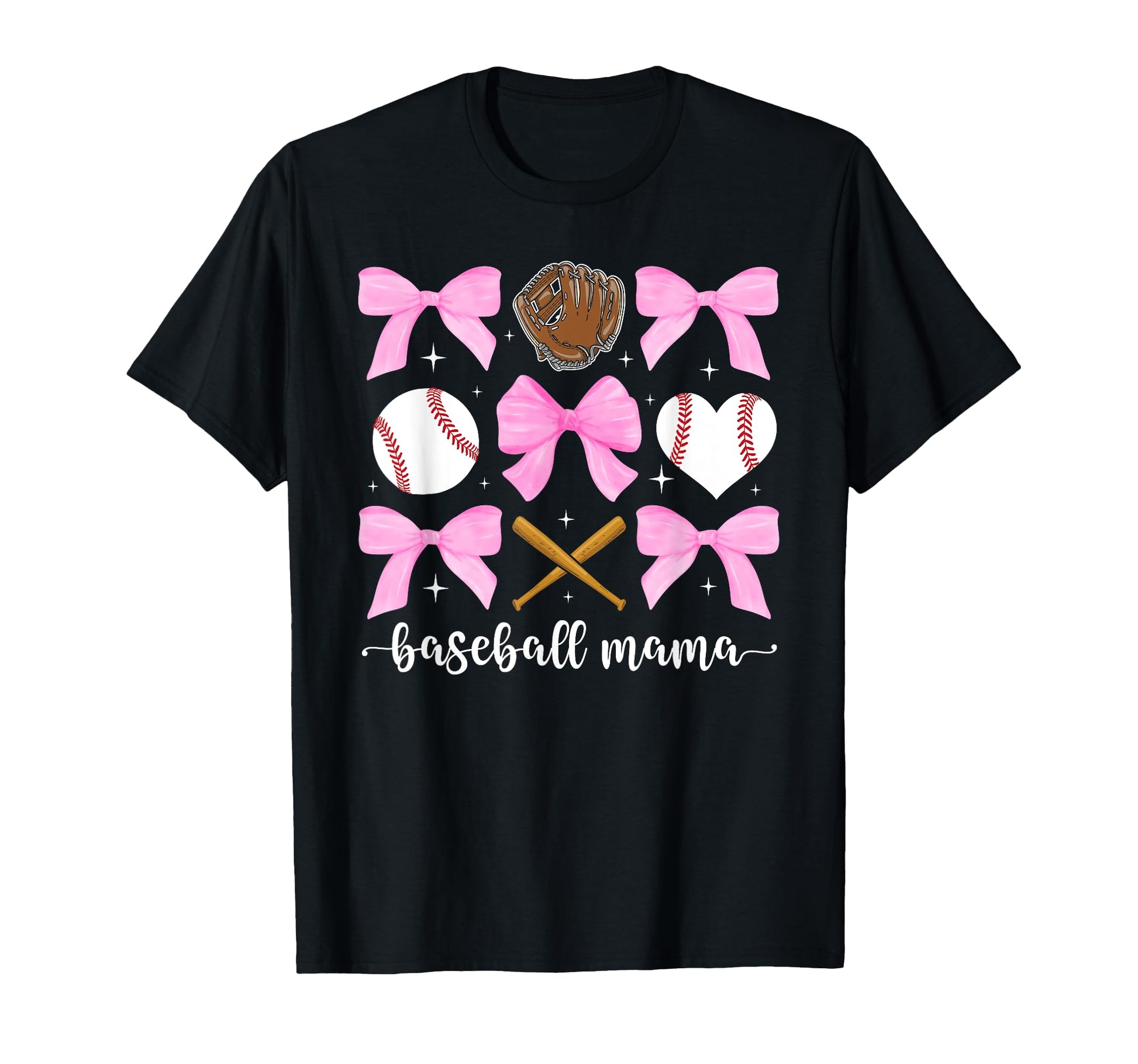 Baseball Mama Bow Baseball Mom T-Shirt - Streetwear Style Men Women - T-Shirt, Sweatshirt, Hoodie