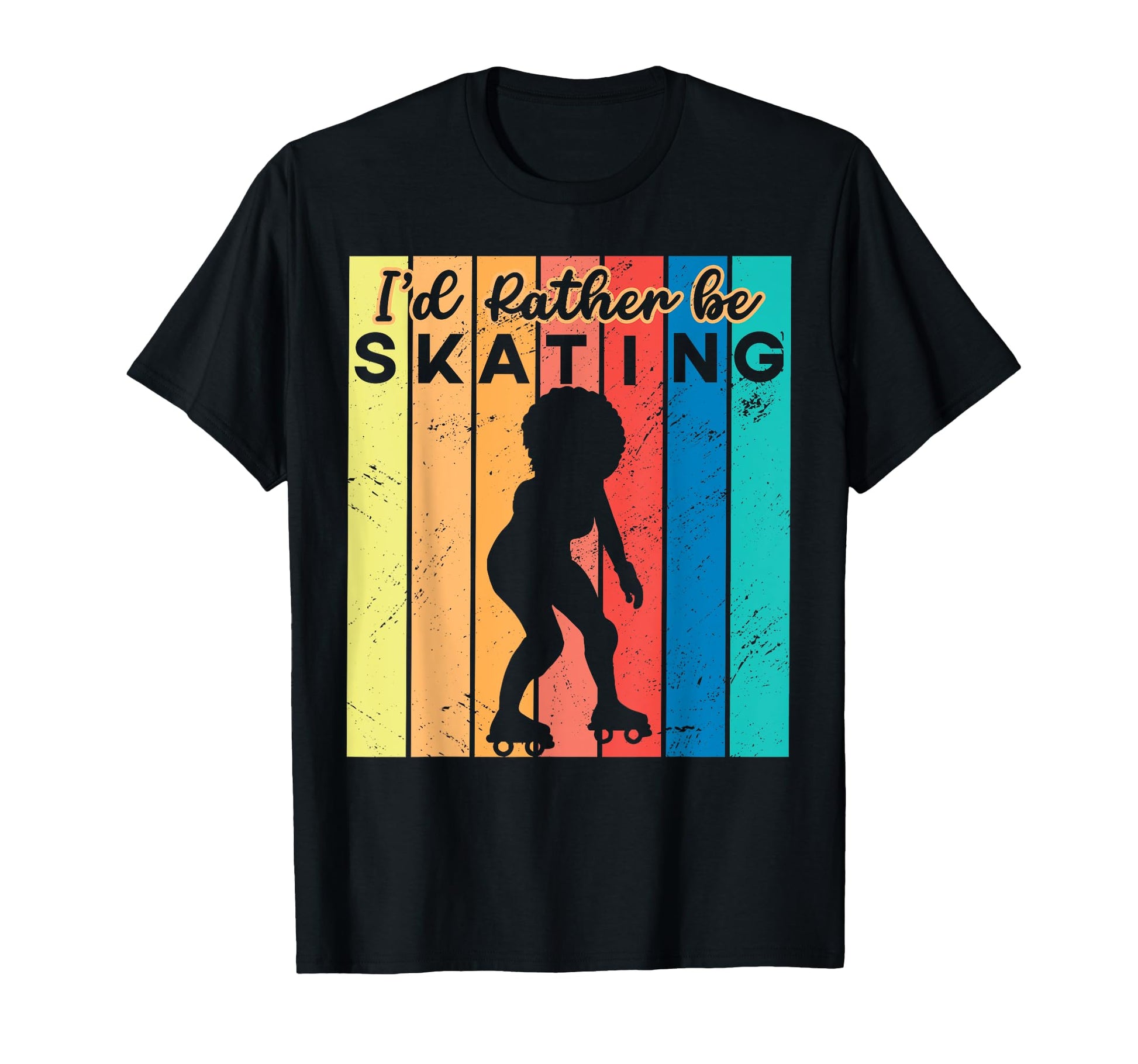 Roller Skating Skate 1970S Black Afro Id T-Shirt - Unique Graphic Men Women - T-Shirt, Sweatshirt, Hoodie