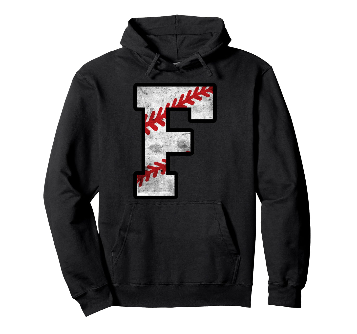 Distressed Baseball Letter F Hoodie - Graphic Print Unisex - T-Shirt, Sweatshirt, Hoodie
