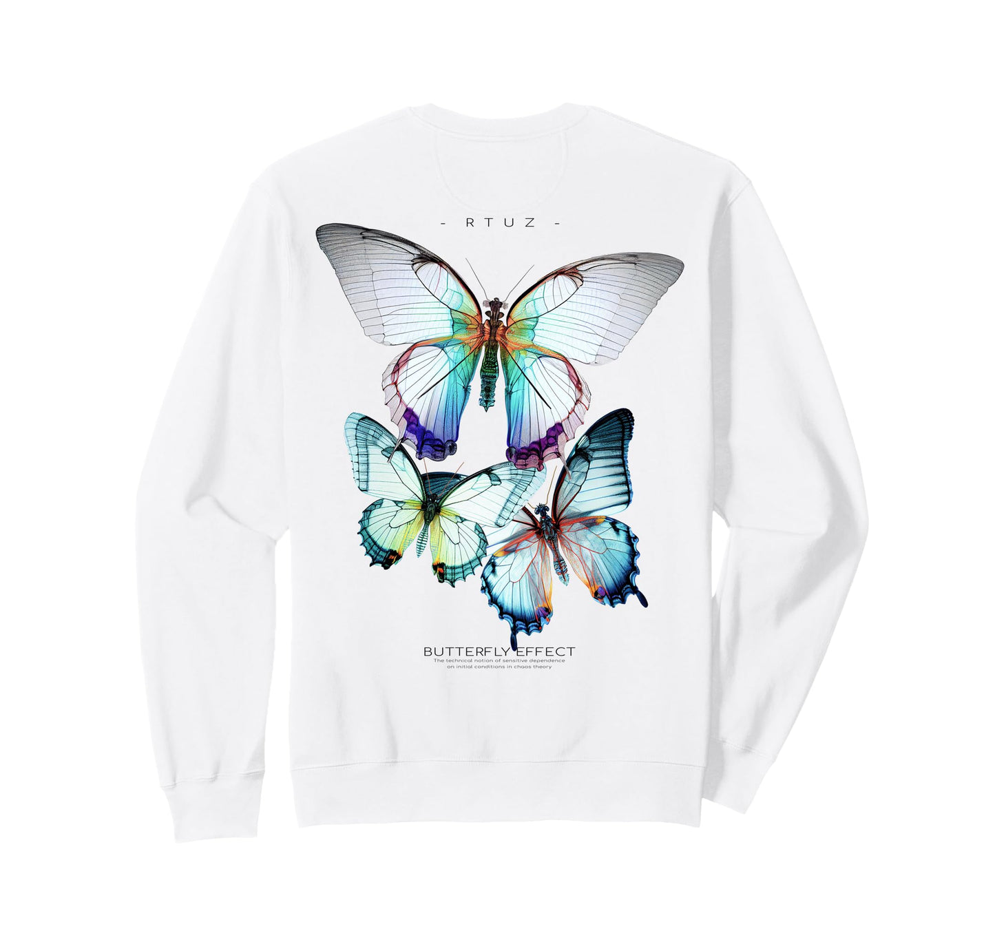 Y2K Back Streetwear Butterfly Sweatshirt - Minimalist Print for Adults - T-Shirt, Sweatshirt, Hoodie