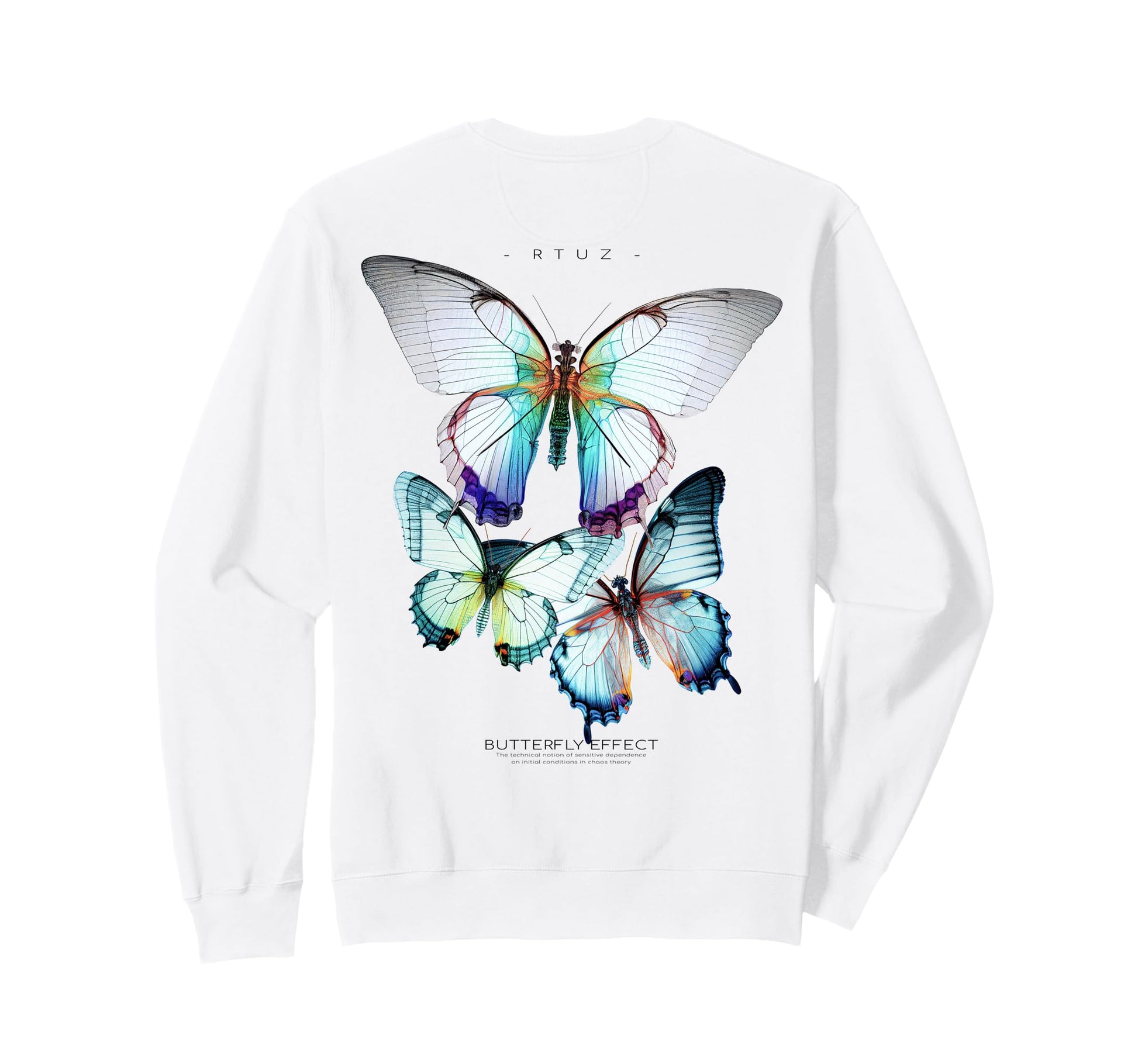 Y2K Back Streetwear Butterfly Sweatshirt - Minimalist Print for Adults - T-Shirt, Sweatshirt, Hoodie