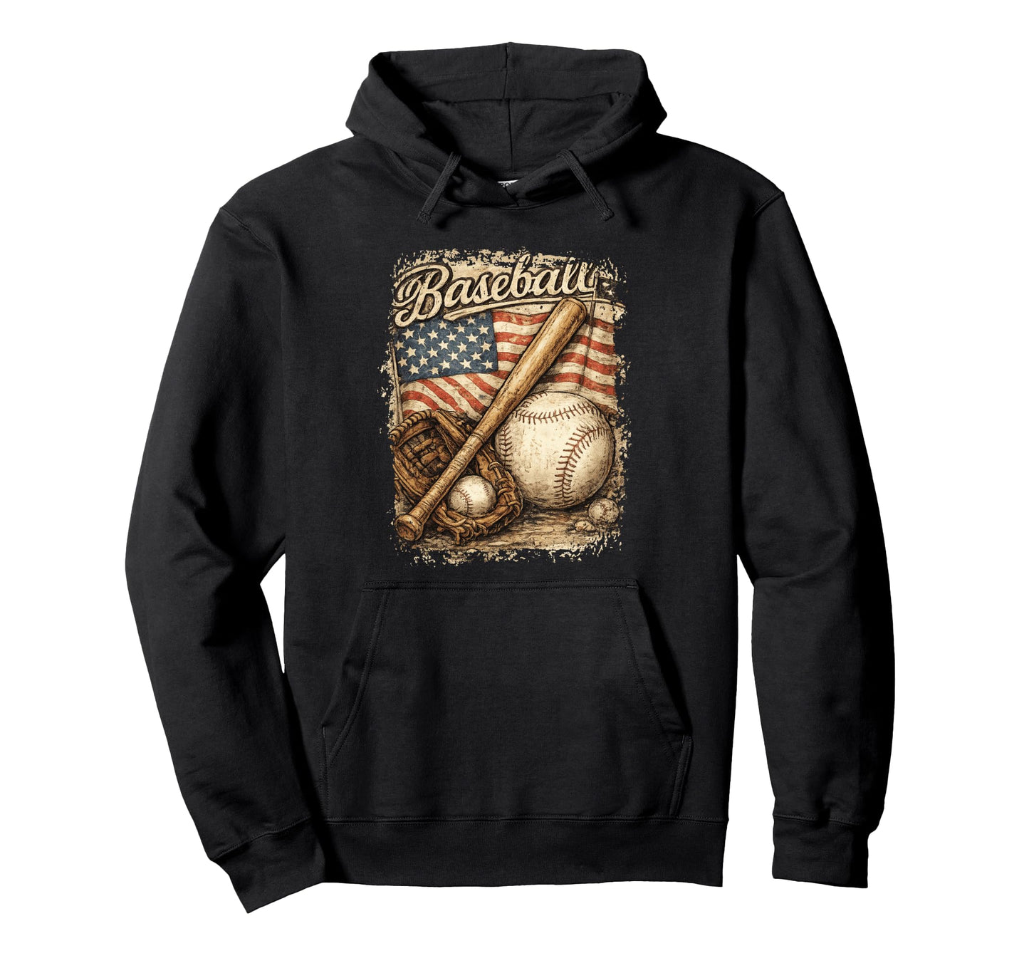 Baseball American Us Flag Baseball Life Hoodie - Aesthetic Graphic Unisex - T-Shirt, Sweatshirt, Hoodie