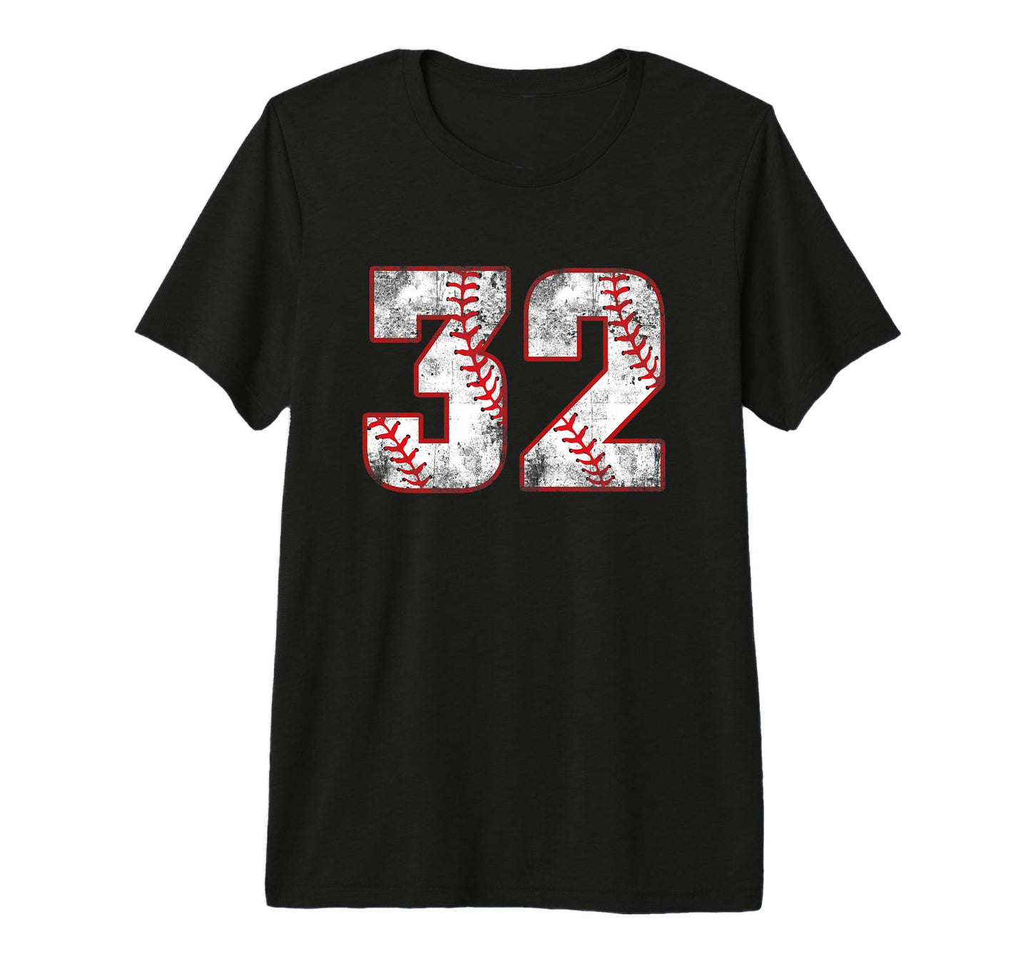 Baseball 32 Jersey Number Tri Blend T-Shirt - Trendy Graphic for Adults - T-Shirt, Sweatshirt, Hoodie
