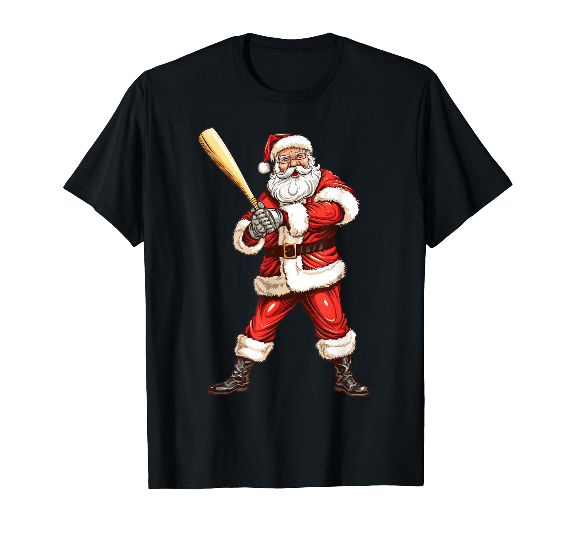 Santa Baseball Bat Baseball T-Shirt - Casual Everyday Wear for Adults - T-Shirt, Sweatshirt, Hoodie