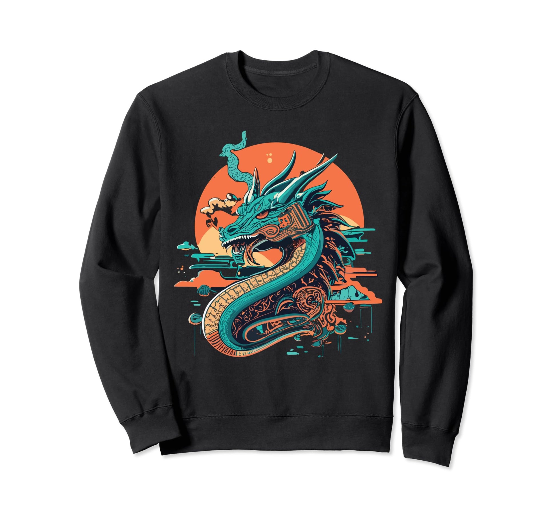 Dragon Techno Vaporwave Anime Sweatshirt - Trendy Graphic Men Women - T-Shirt, Sweatshirt, Hoodie