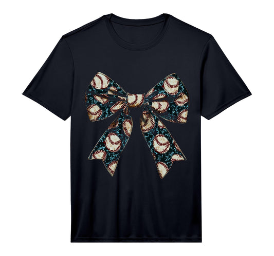 Baseball Coquette Bow Baseball Player T-Shirt - Graphic Print Men Women - T-Shirt, Sweatshirt, Hoodie