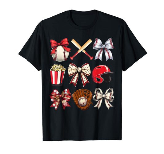 Baseball Coquette Bow Baseball Mama T-Shirt - Trendy Graphic Men Women - T-Shirt, Sweatshirt, Hoodie