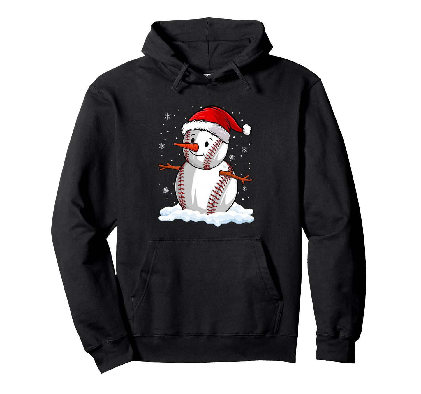 Baseball Snowman Baseball Player Party Hoodie - Fun Novelty Design Unisex - T-Shirt, Sweatshirt, Hoodie