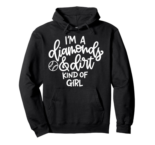 Baseball Diamond Dirt And Diamonds Hoodie - Fun Novelty Design for Adults - T-Shirt, Sweatshirt, Hoodie