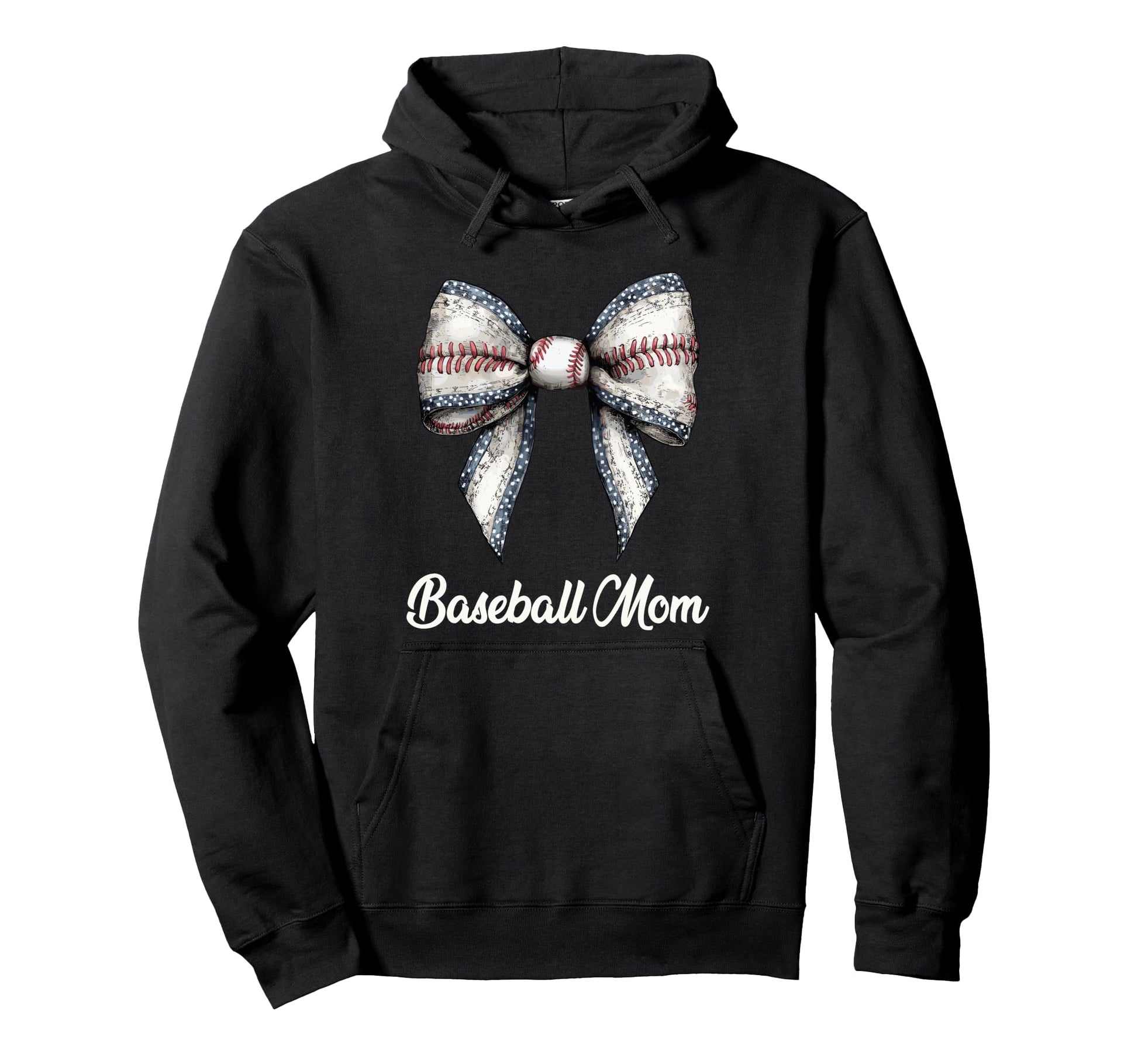Baseball Mom Coquette Bow Baseball Hoodie - Minimalist Print Men Women - T-Shirt, Sweatshirt, Hoodie