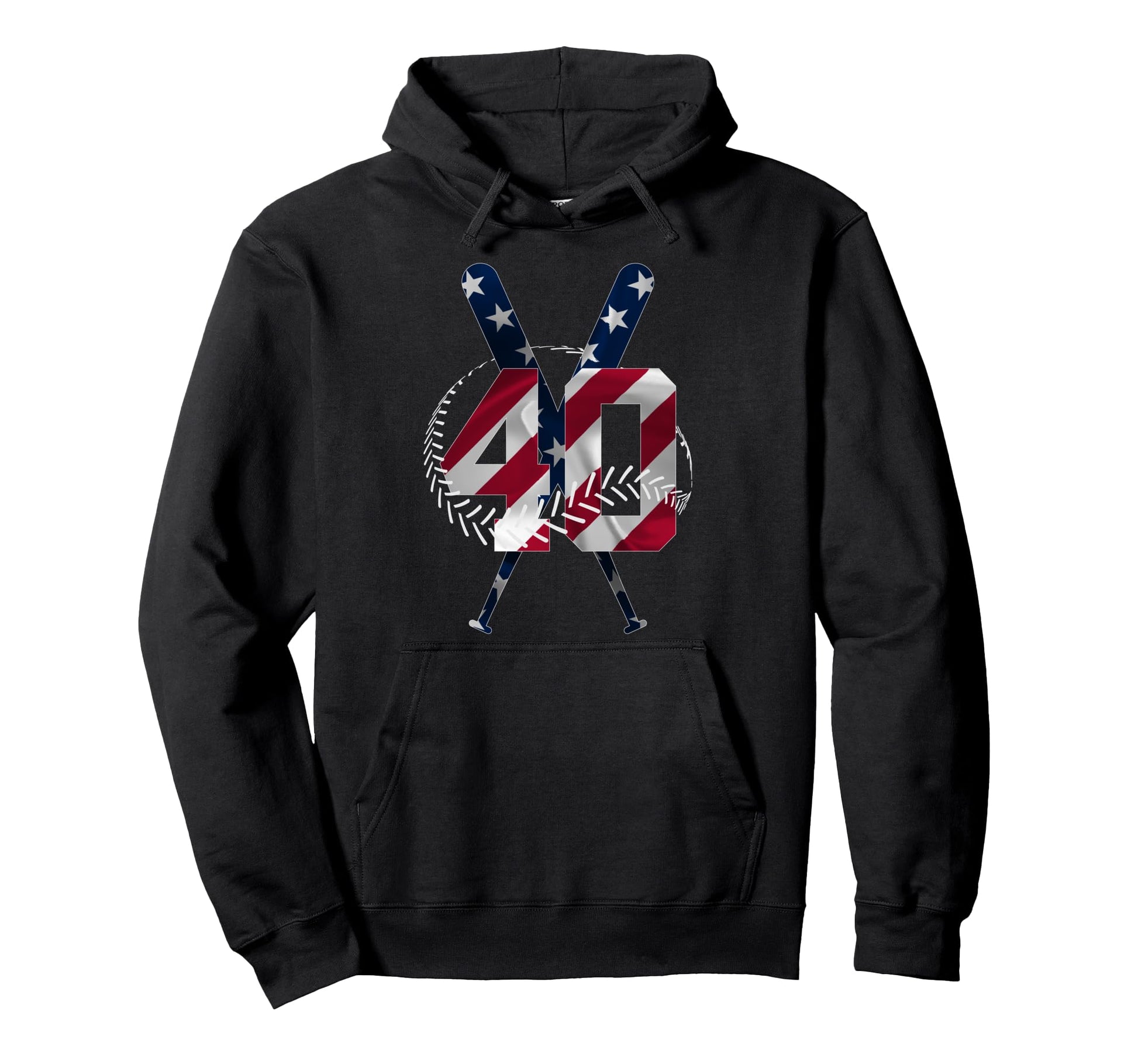Number 40 Years Baseball 40Th Birthday Hoodie - Unique Graphic Men Women - T-Shirt, Sweatshirt, Hoodie