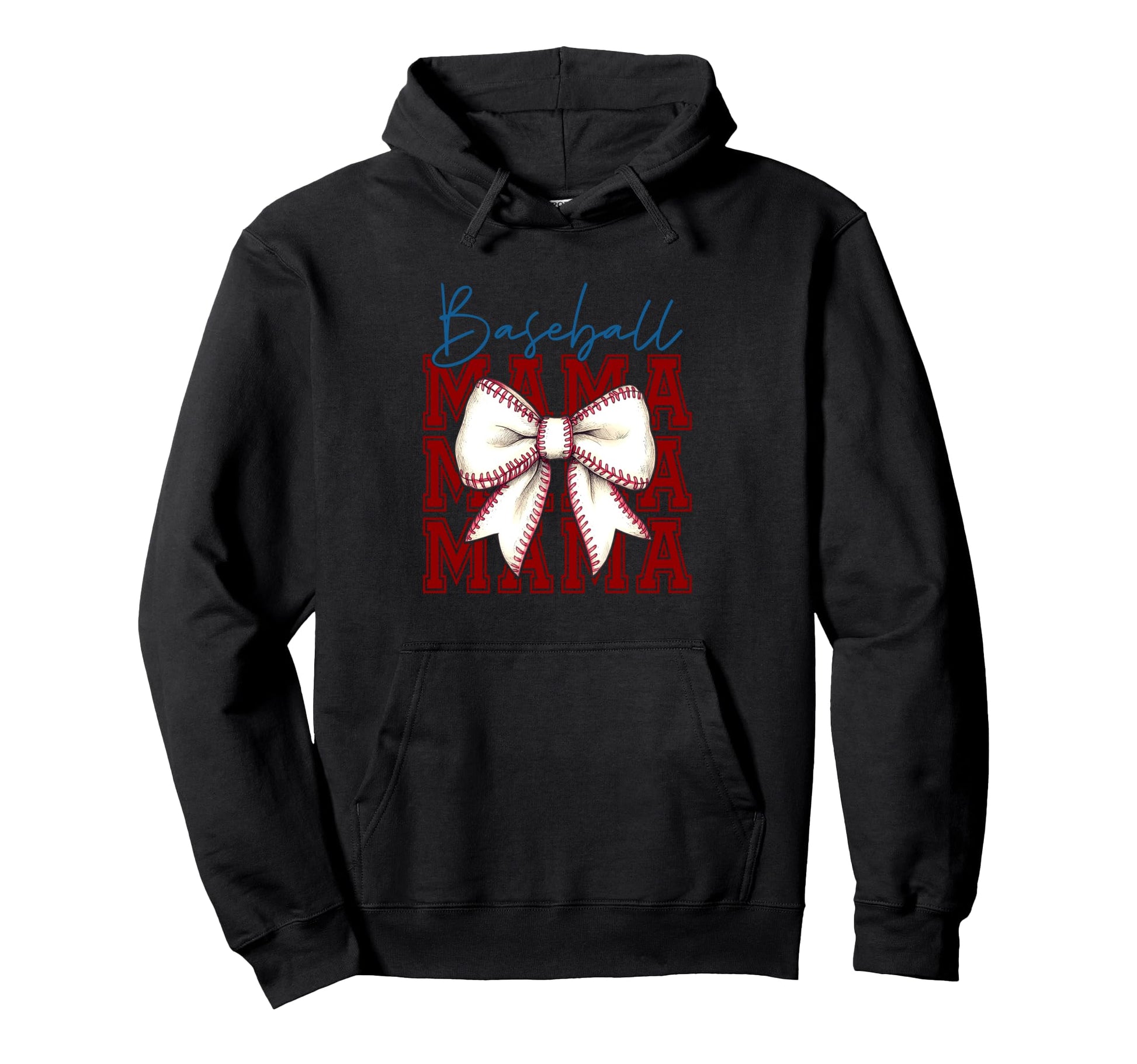 Baseball Mama Bow Unique Hoodie - Unique Graphic for Adults - T-Shirt, Sweatshirt, Hoodie