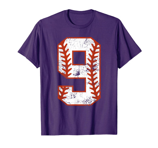 9Th Birthday Baseball Nine 9 Year Old T-Shirt - Custom Art Print Men Women - T-Shirt, Sweatshirt, Hoodie