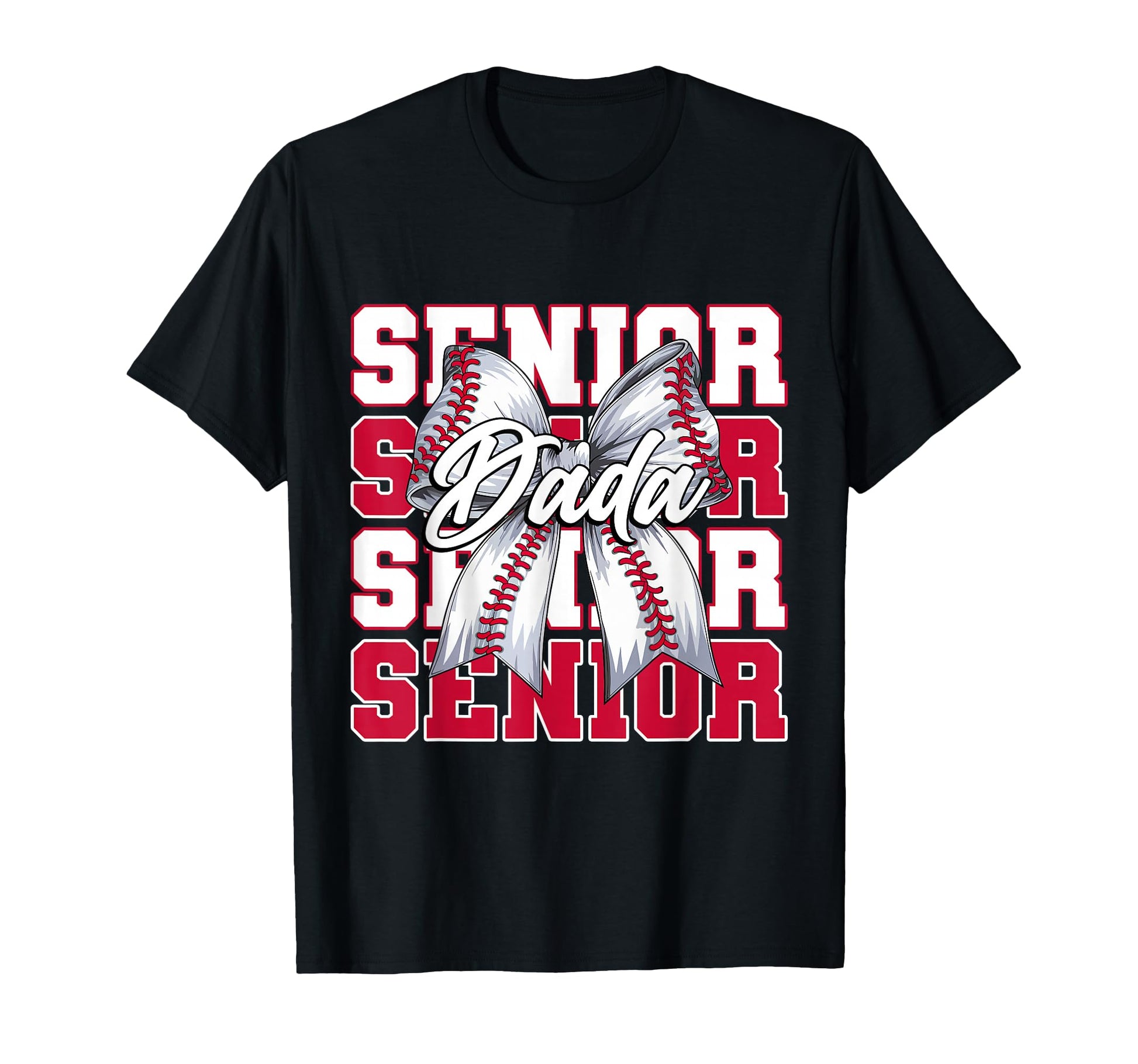 Baseball Dada Senior 2026 Coquette Bow T-Shirt - Minimalist Print Unisex - T-Shirt, Sweatshirt, Hoodie