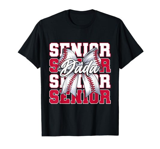 Baseball Dada Senior 2026 Coquette Bow T-Shirt - Minimalist Print Unisex - T-Shirt, Sweatshirt, Hoodie