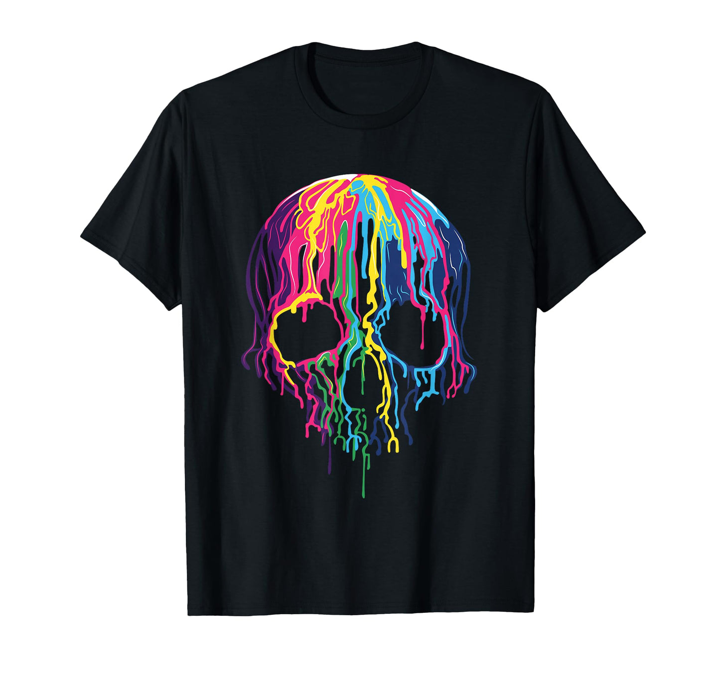 Colorful Melting Skull Art Halloween T-Shirt - Novelty Apparel Men Women - T-Shirt, Sweatshirt, Hoodie
