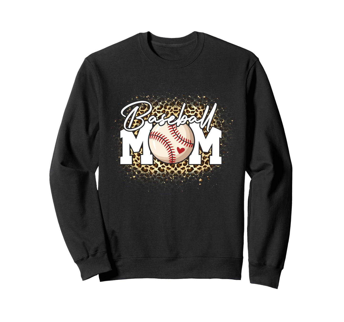 Bleached Baseball Mom Leopard Sweatshirt - Casual Everyday Wear for Adults - T-Shirt, Sweatshirt, Hoodie