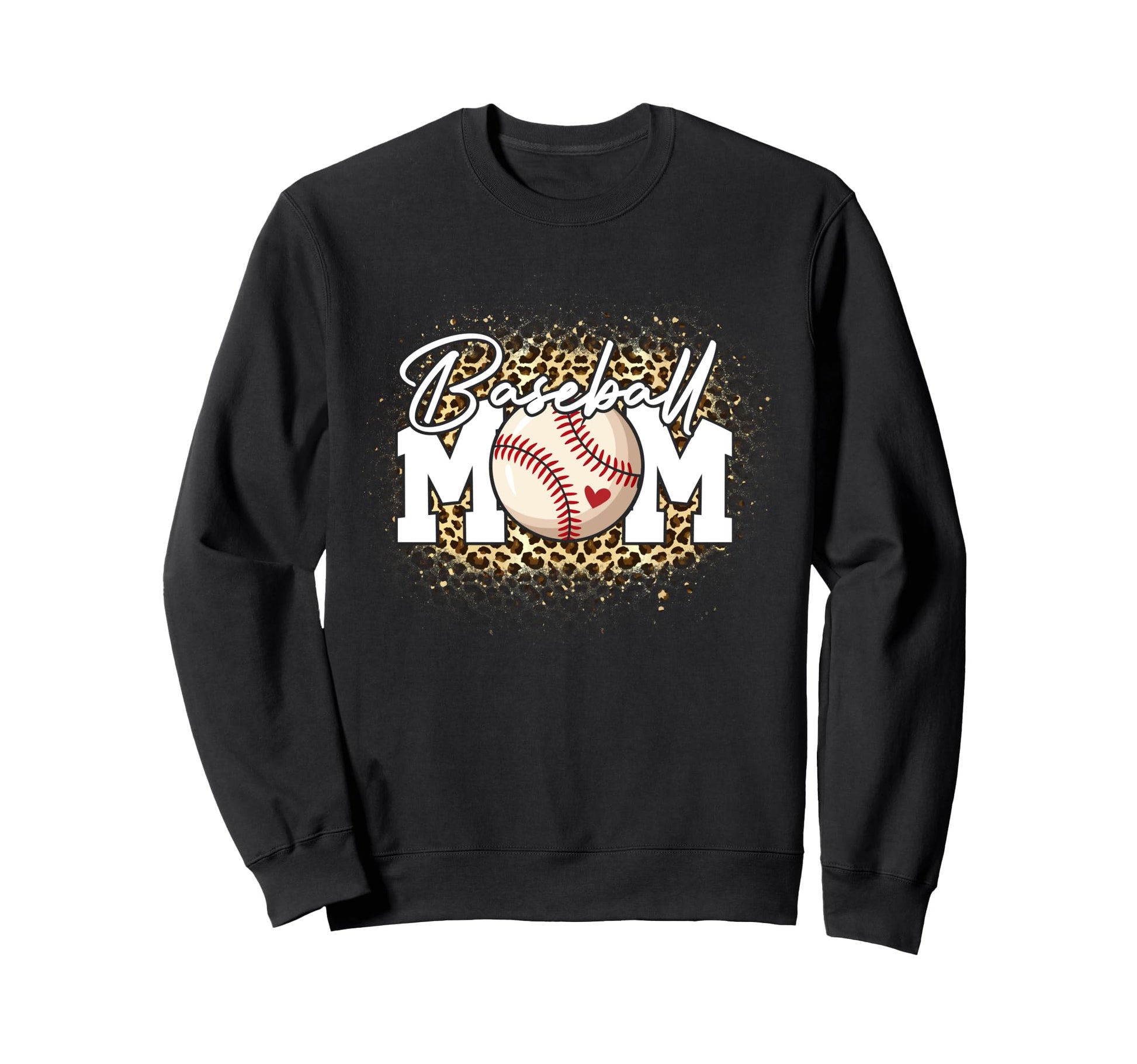 Bleached Baseball Mom Leopard Sweatshirt - Casual Everyday Wear for Adults - T-Shirt, Sweatshirt, Hoodie