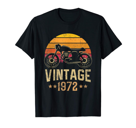 1972 Cafe Racer Motorcycle 49Th T-Shirt - Fun Novelty Design Unisex - T-Shirt, Sweatshirt, Hoodie