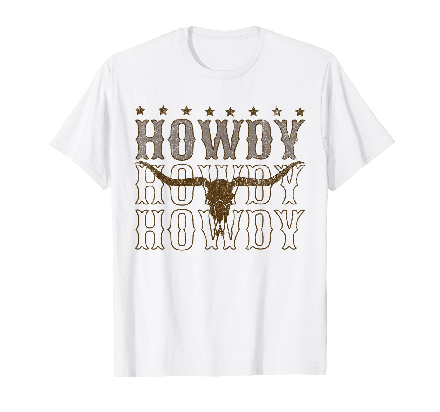 Howdy Cow Bull Skull Cowboy Cowgirl T-Shirt - Fun Novelty Design Unisex - T-Shirt, Sweatshirt, Hoodie