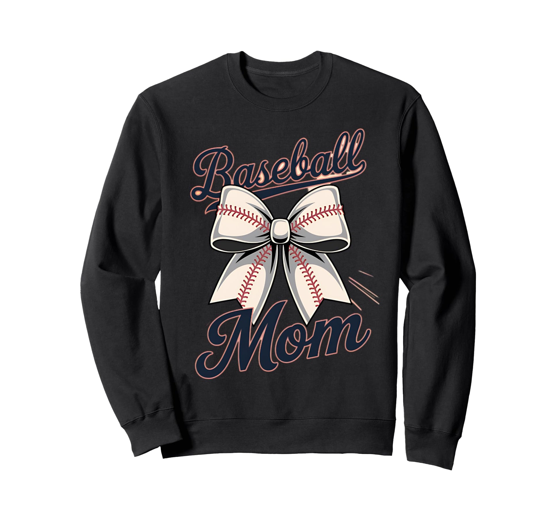 Baseball Mom Coquette Bow Sweatshirt - Graphic Print Men Women - T-Shirt, Sweatshirt, Hoodie