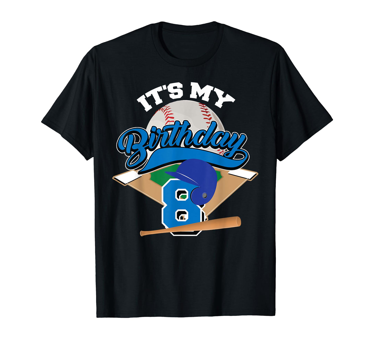 Funny 8Th Birthday Baseball Gift T-Shirt - Minimalist Print for Adults - T-Shirt, Sweatshirt, Hoodie