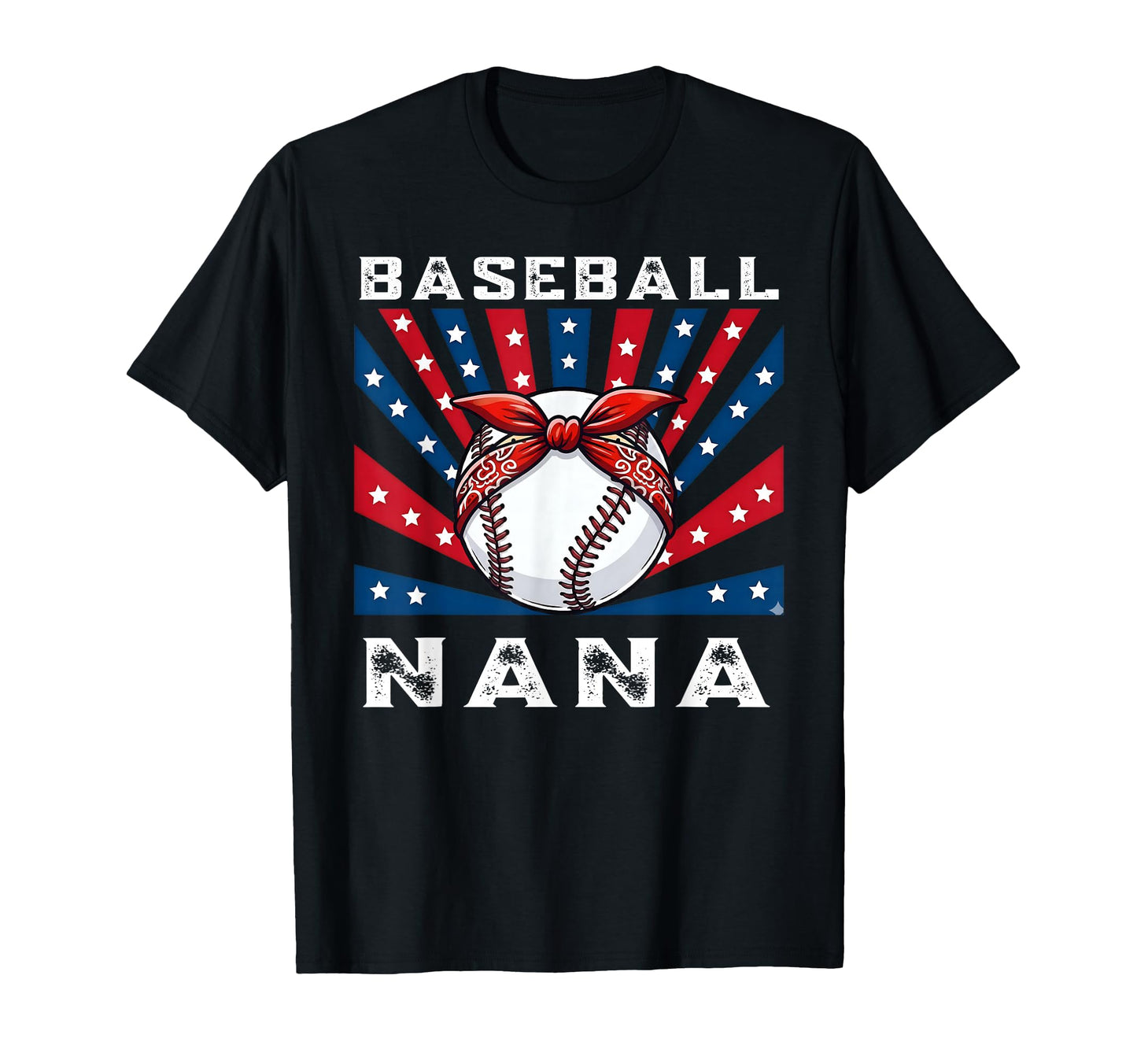 Baseball Nana Gigi Grandma Usa Flag Bow T-Shirt - Streetwear Style Unisex - T-Shirt, Sweatshirt, Hoodie