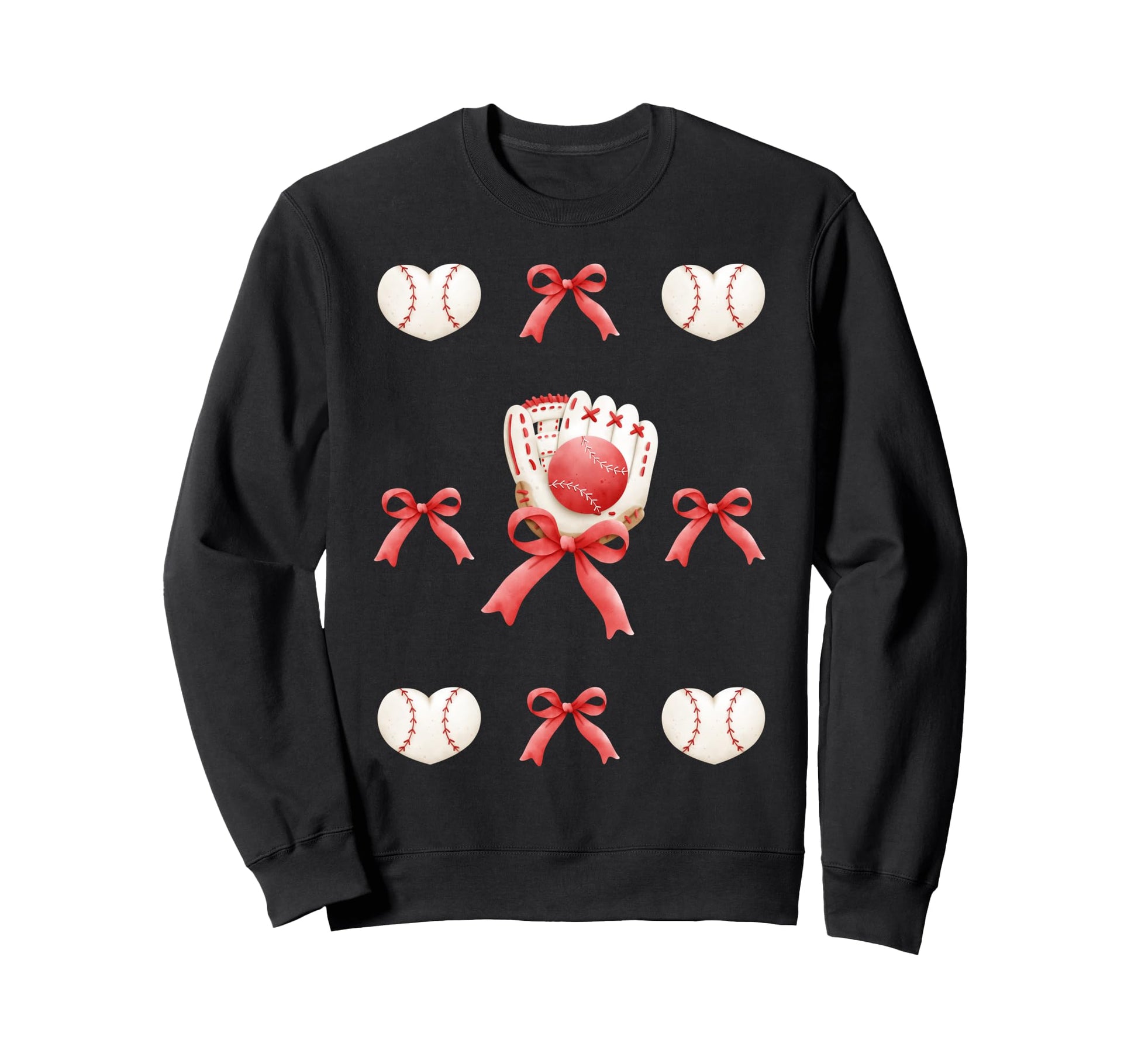 Coquette Baseball Softball Glove Sweatshirt - Casual Everyday Wear Unisex - T-Shirt, Sweatshirt, Hoodie
