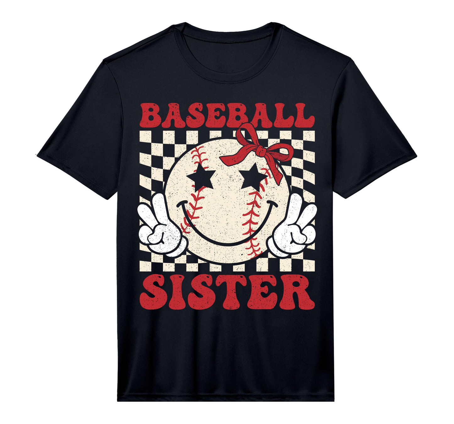 Baseball Sister Coquette Bow Sport T-Shirt - Graphic Print Men Women - T-Shirt, Sweatshirt, Hoodie