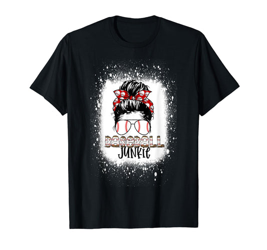 Baseball Junkie Messy Bun Sunglasses T-Shirt - Streetwear Style Unisex - T-Shirt, Sweatshirt, Hoodie