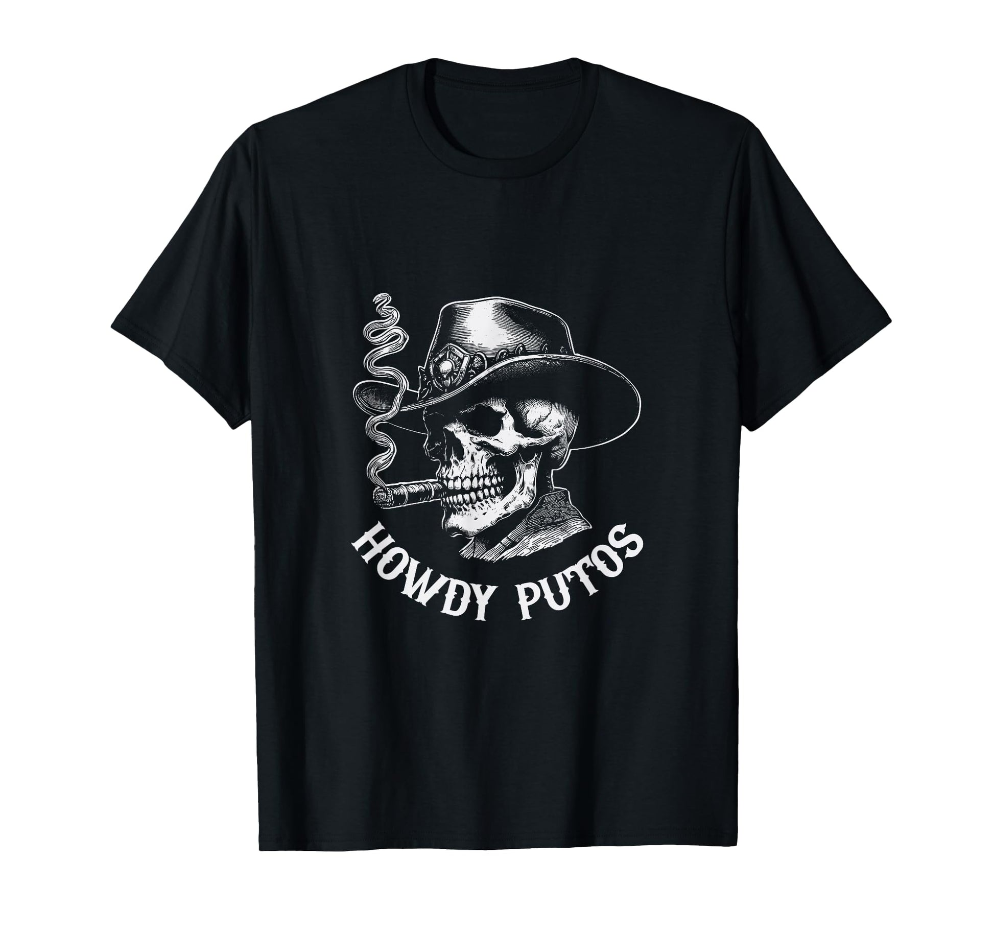 Howdy Putos Skull Cowboy Western T-Shirt - Novelty Apparel Men Women - T-Shirt, Sweatshirt, Hoodie