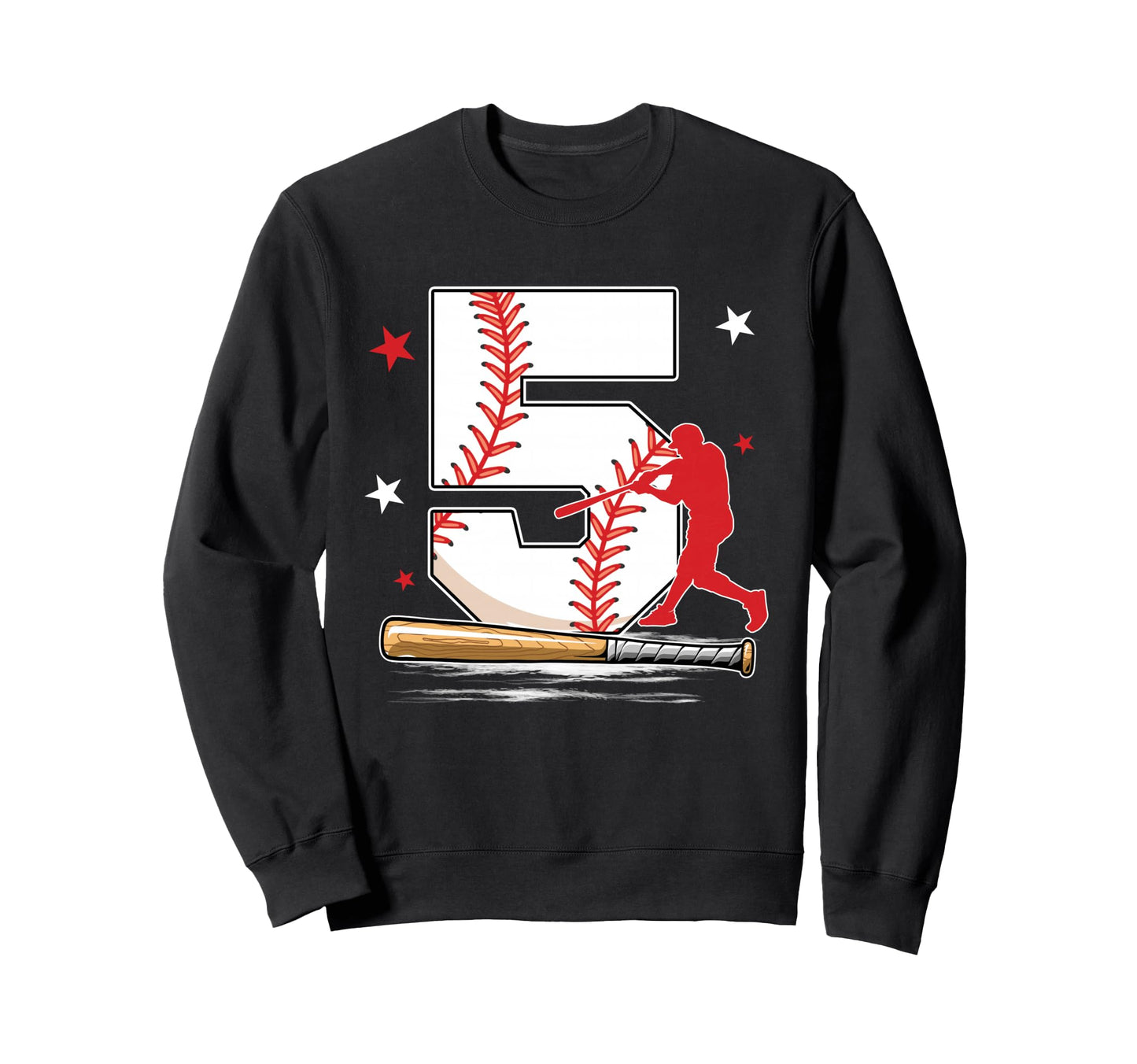 5 Years Old Baseball Birthday 5Th Sweatshirt - Custom Art Print Men Women - T-Shirt, Sweatshirt, Hoodie