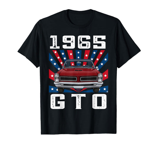 65 1965 Gto American Flag Silhouette T-Shirt - Streetwear Style for Adults - T-Shirt, Sweatshirt, Hoodie