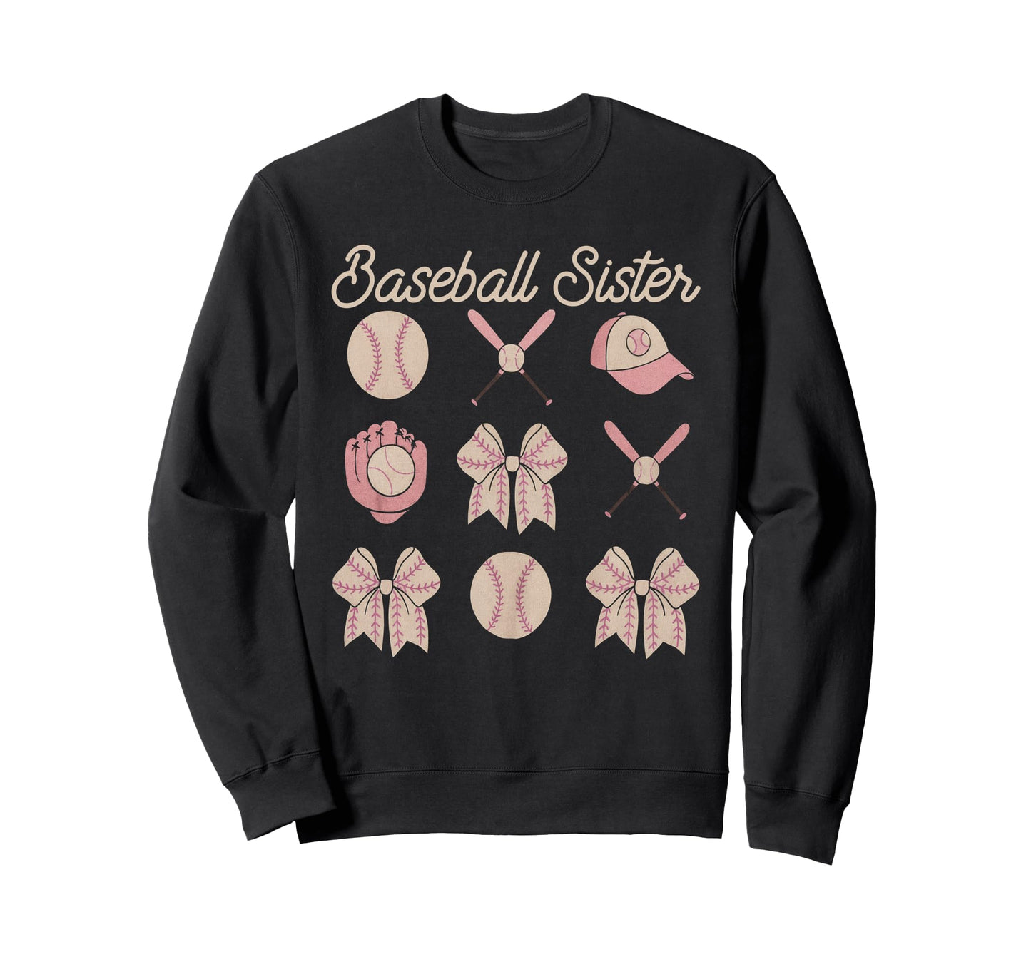 Baseball Sister Coquette Bow Biggest Sweatshirt - Trendy Graphic Unisex - T-Shirt, Sweatshirt, Hoodie