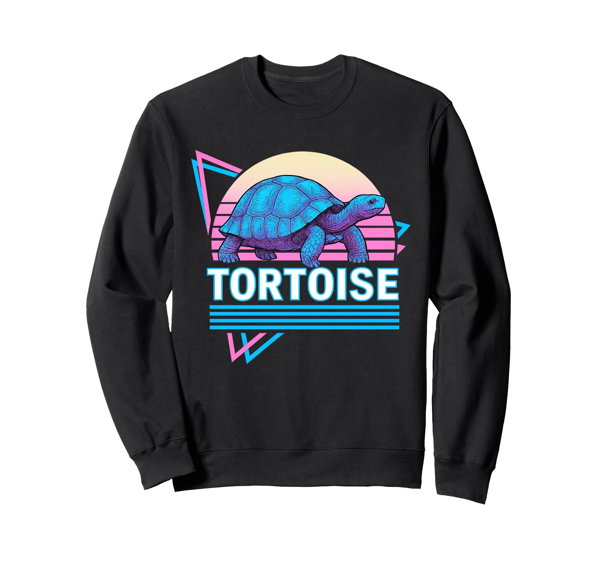 Tortoise Synthwave Aesthetic Sweatshirt - Fun Novelty Design for Adults - T-Shirt, Sweatshirt, Hoodie