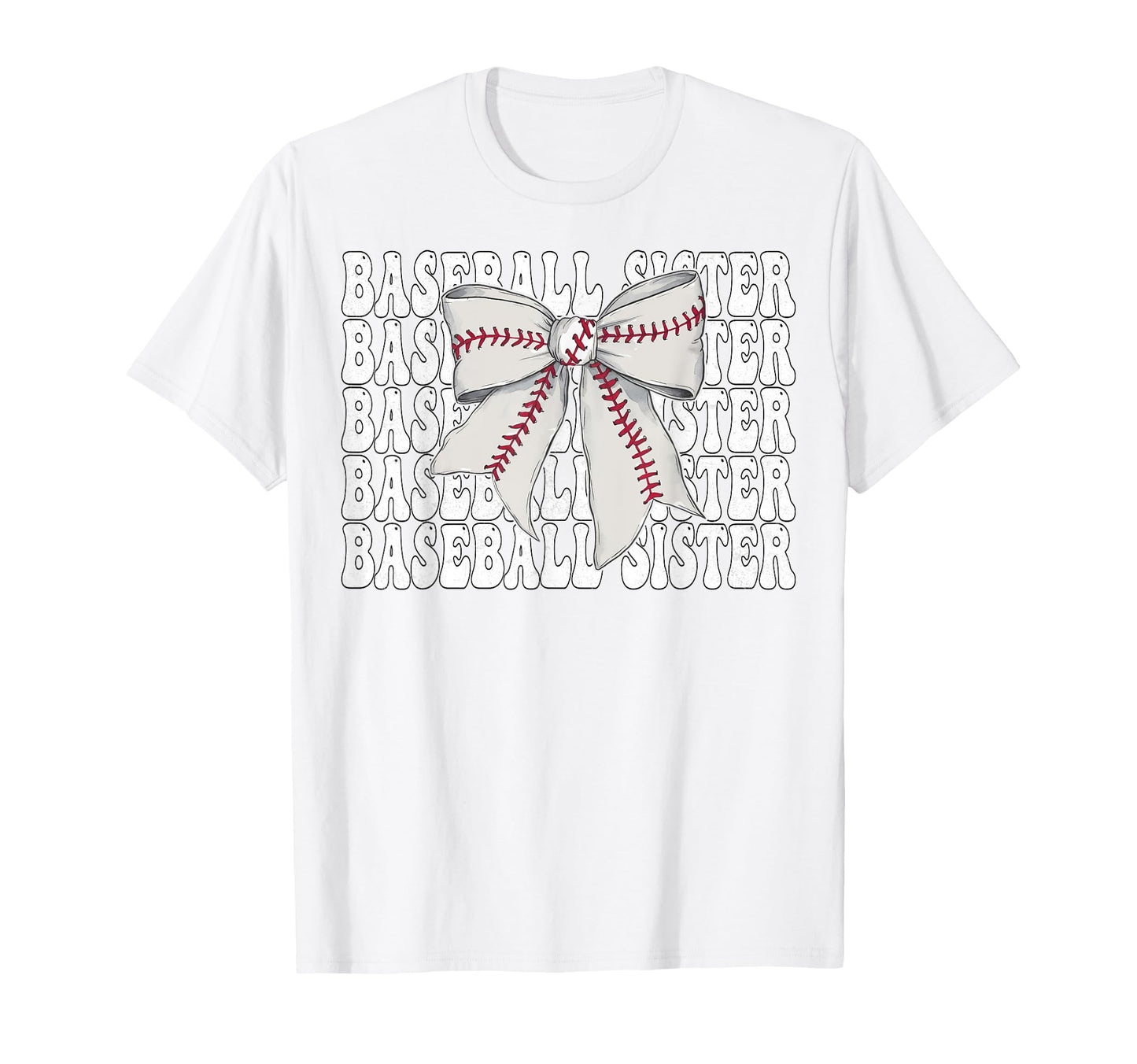 Baseball Sister Baseball Coquette Bow T-Shirt - Minimalist Print Unisex - T-Shirt, Sweatshirt, Hoodie