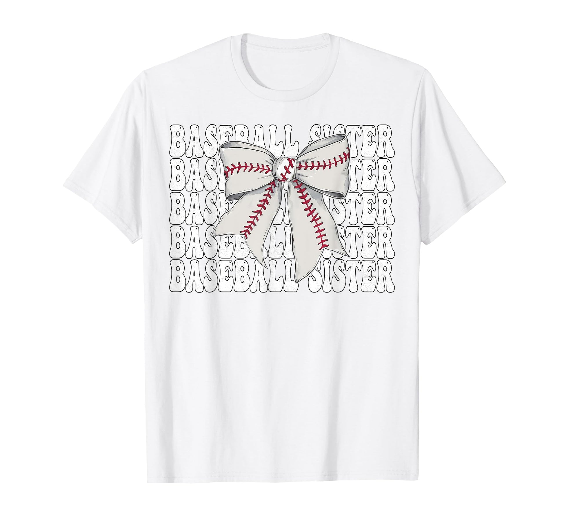 Baseball Sister Baseball Coquette Bow T-Shirt - Minimalist Print Unisex - T-Shirt, Sweatshirt, Hoodie